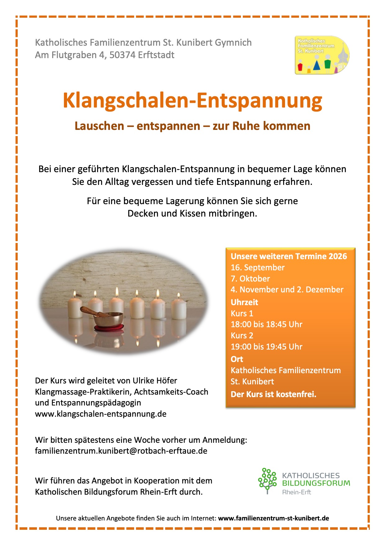 Plakat Klangschalenentspannung 2. HJ 2026 Plakat Klangschalenentspannung 2. HJ 2026